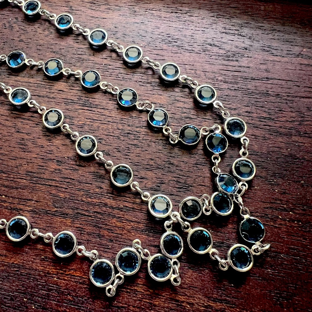 TSC Swarovski Crystal Chanelle Necklace, Aqua